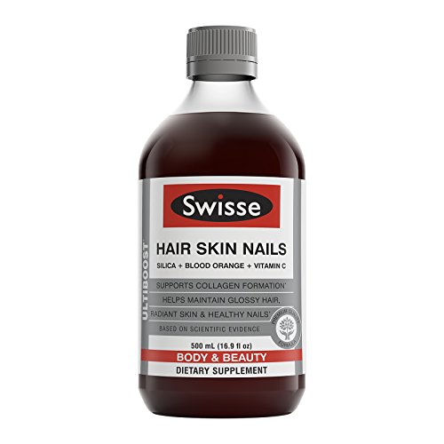Swisse Ultiboost Hair Skin Nails Liquid Supplement, 500 ml, Beauty Formula, Contains Vitamin C, Iron, Zinc to Supports Collagen Production, Only $12.09