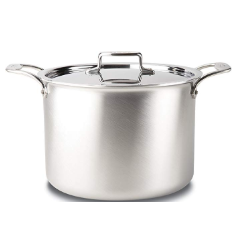All-Clad BD55512 D5 Brushed 18/10 Stainless Steel 5-Ply Bonded Dishwasher Safe Stock Pot with Lid Cookware, 12-Quart, Silver $245.29