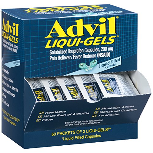 Advil Liqui-Gels Pain Reliever/Fever Reducer Liquid Filled Capsule Refill, 200mg Ibuprofen, Temporary Pain Relief (50 Packets of 2 Capsules), Only $8.12, free shipping after using SS