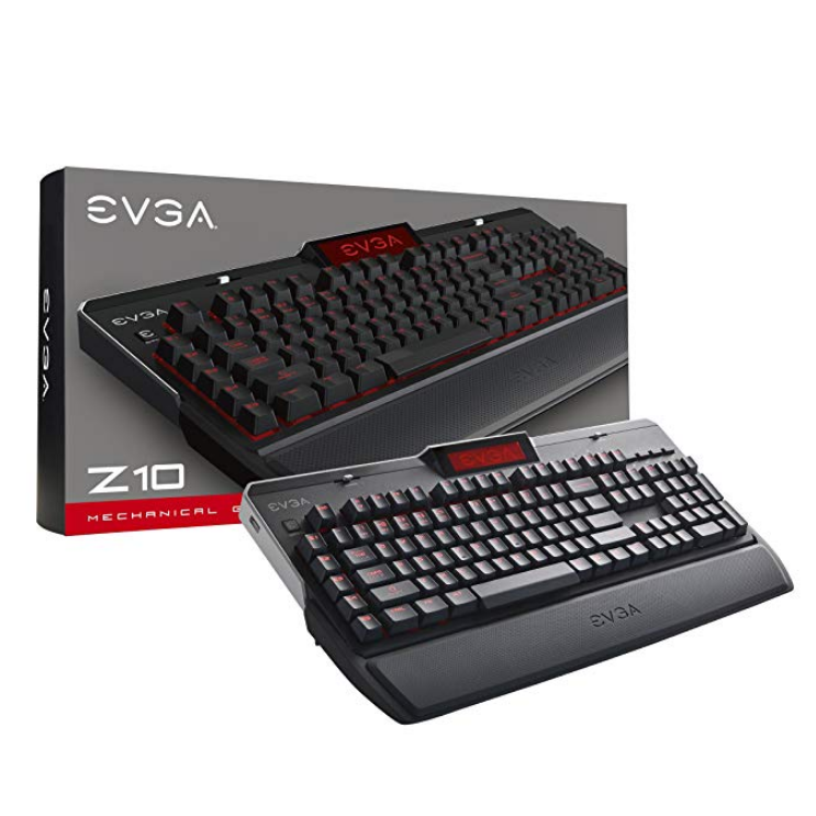 EVGA Z10 Gaming Keyboard, Red Backlit LED, Mechanical Brown Switches, Onboard LCD Display, Macro Gaming Keys, 802-ZT-N101-KR $39.99，free shipping