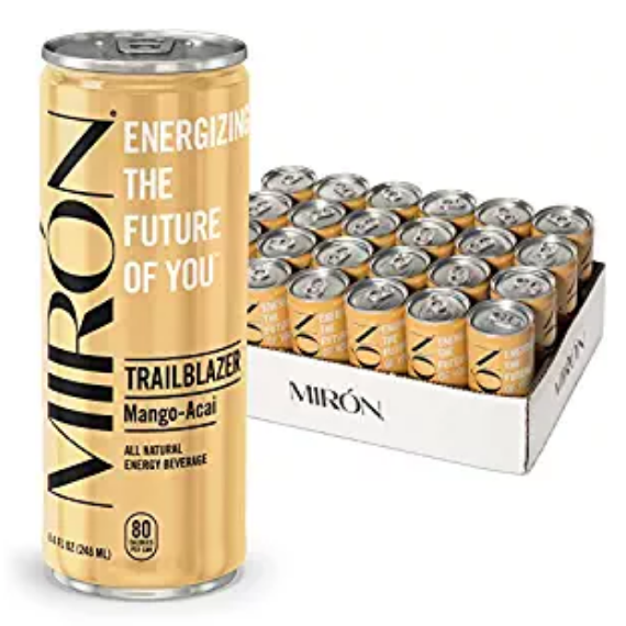 Mirón Mango Acai All Natural Sparkling Energy Beverage 8.4 Fl.Oz. Cans (Pack of 24) $13.99，free shipping