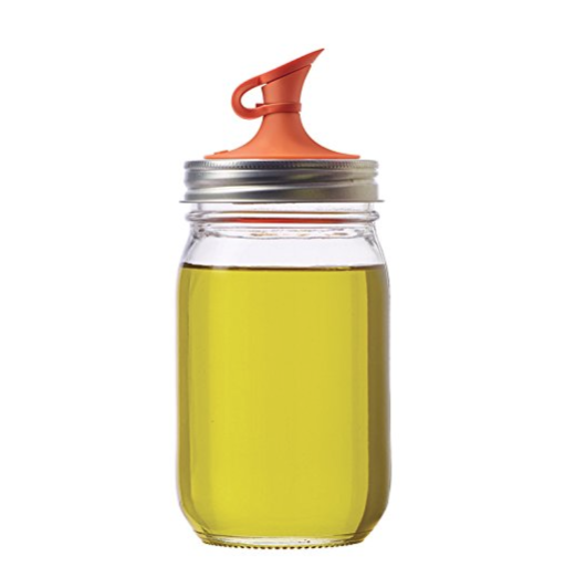 Jarware 82640 Oil Cruet Lid for Regular Mouth Mason Jars, Orange only $5.84
