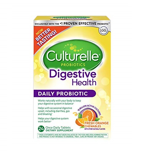 Culturelle Digestive Health Daily Probiotic Supplement | Works Naturally with Your Body to Keep Digestive System in Balance* | With the | Orange Flavor | 24 Chewables, Only $8.19