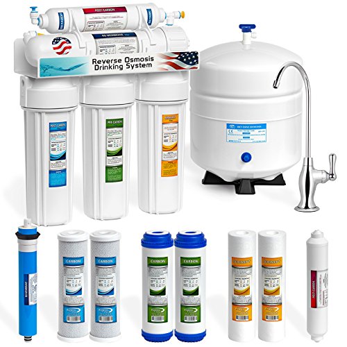 Express Water 50 GPD Reverse Osmosis Water Filtration System – 5 Stage RO Water Purifier with Faucet and Tank – Under Sink Water Filter plus 4 Replacement Filters, Only $122.40, free shipping