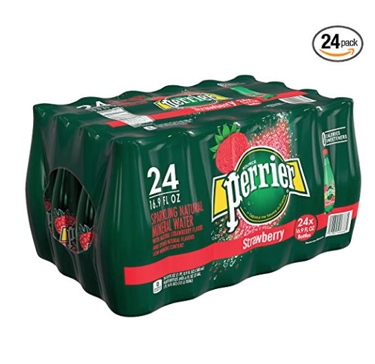 Perrier Strawberry Flavored Carbonated Mineral Water, 16.9 fl oz. Plastic Bottles (24 Count) only $14.77