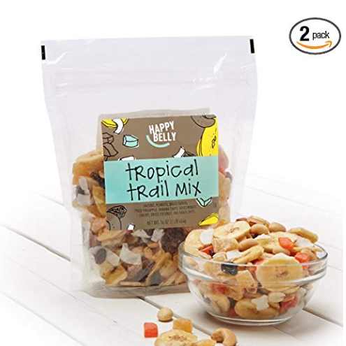 Amazon Brand - Happy Belly Tropical Trail Mix, 16 oz (Pack of 2) only $11.00