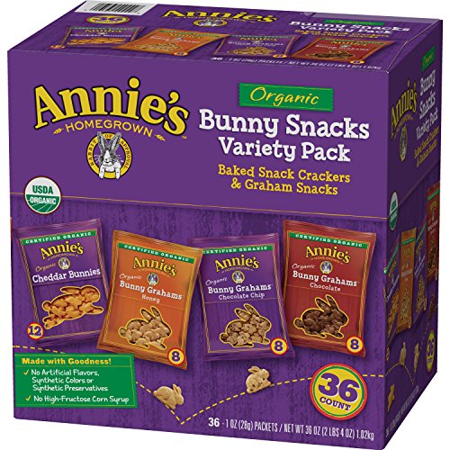 Annie's 兔仔形狀混合口味有機小餅乾，36包，原價$13.99，現點擊coupon后僅售$11.99，免運費