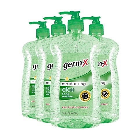 Germ-X Hand Sanitizer, Aloe, Pump Bottle, 30 Fluid Ounce (Pack of 4), Only $13.15