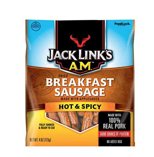 Link Snacks Jack Link's A.M. Breakfast Sausage, Hot & Spicy, 4 Ounce