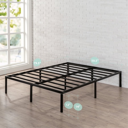 Zinus Yelena 14 Inch Classic Metal Platform Bed Frame with Steel Slat Support / Mattress Foundation, Queen, Only $71.99, free shipping