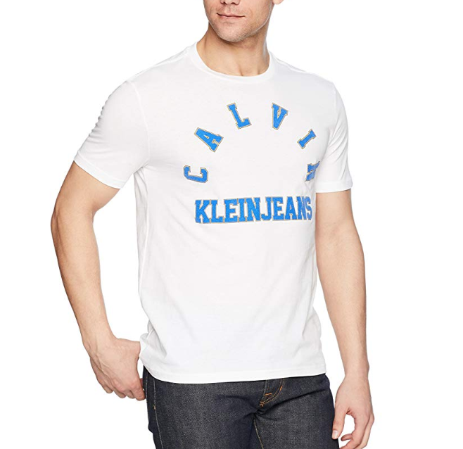 Calvin Klein Varsity 男款纯棉T恤, 现仅售$12.18