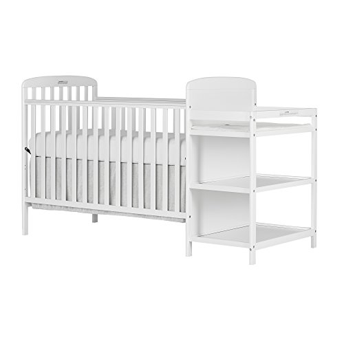 Dream On Me, 4 in 1 Full Size Crib and Changing Table Combo, White, Only $117.99,free shipping
