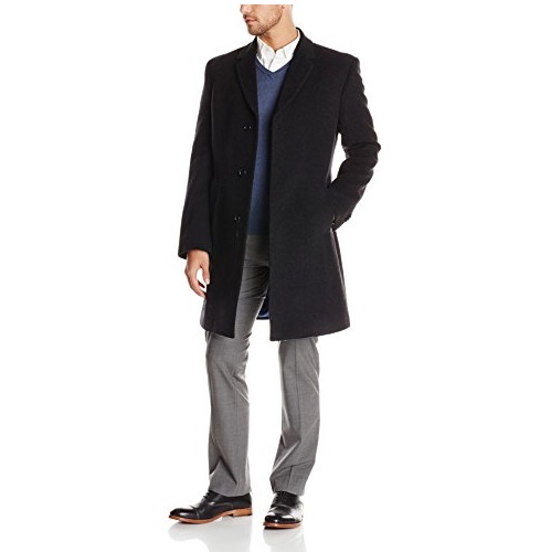 Tommy Hilfiger Barnes Single-Breasted 男款羊毛大衣，原價$495.00，現僅售$47.56，免運費