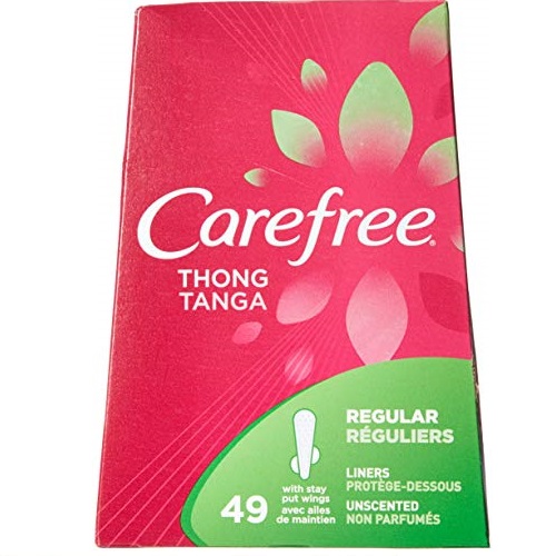 Carefree Thong Pantiliners-Unscented-49 ct (Pack of 3), Only $8.91, You Save $3.66(29%)