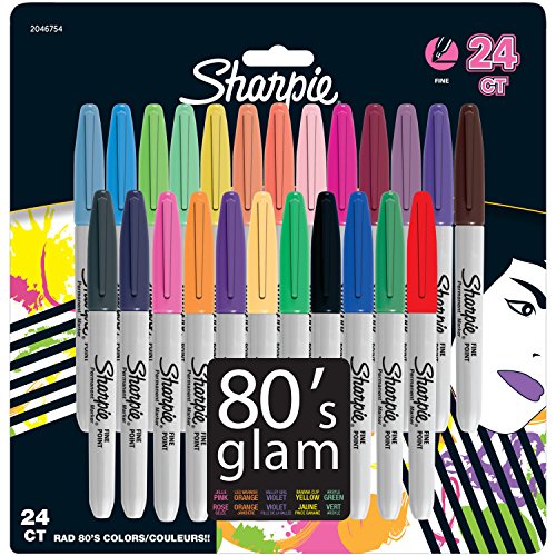 Sharpie Permanent Markers, Fine Point, 80s Glam Colors, 24 Pack, Only $15.99, You Save $19.42(55%)