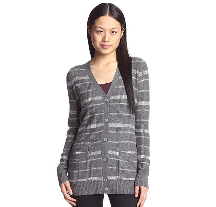 Cashmere Addiction Women's Plaid Cardigan Sweater only $17.73