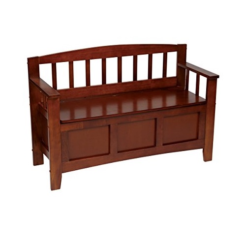 OSP Designs Office Star Metro Mission Style Wood Entry Way Bench with Storage, Walnut finish, Only $88.58,free shipping
