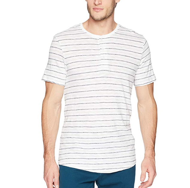 Calvin Klein Solid Stripe男士T恤，现仅售$9.19