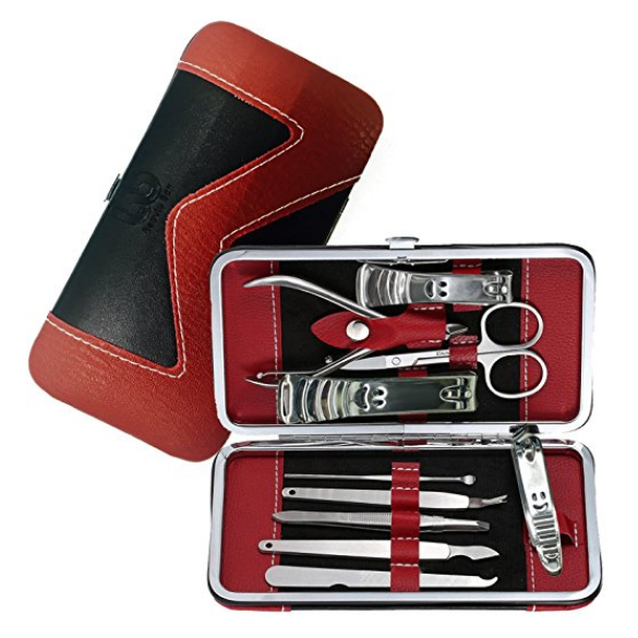 Manicure Pedicure Set Nail Clippers - 10 Piece Stainless Steel Manicure Kit - tools for nail, Cutter Kits -Perfect gift for women, men Includes Cuticle Remover with Portable Travel Case $7.45