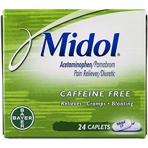 Midol, Caffeine Free, Menstrual Period Symptoms Relief Including Premenstrual Cramps, Pain, Headache, and Bloating, For Teens and Adults, Caplets, 24 Count, Only $5.89, free shipping