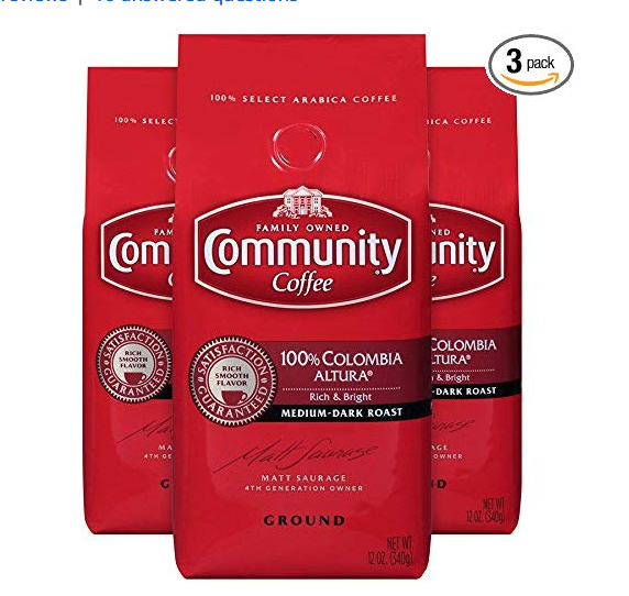 Community Coffee 甄選咖啡粉 中深烘焙 12 oz. Pack of 3，現僅售$9.00，免運費！