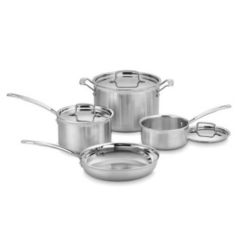 Cuisinart MCP-7N MultiClad Pro Stainless-Steel Cookware 7-Piece Cookware Set, Only $112.19, free shipping