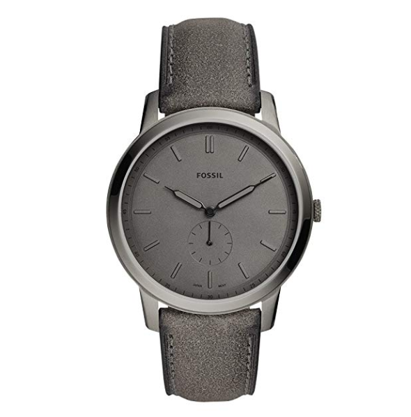 Fossil The Minimalist Two-Hand Gray Leather Watch o only $73/99