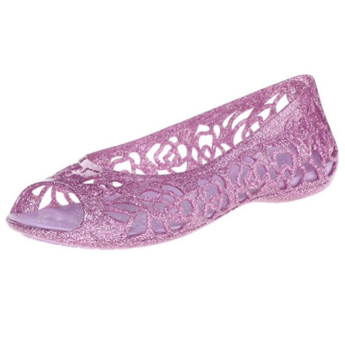 Crocs Isabella Glitter GS Flat 大女童款凉鞋, 现仅售$11.71