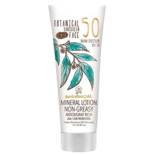 Australian Gold Botanical Sunscreen Tinted Face Mineral Lotion, Non-Greasy, SPF 50, 3 Ounce, Only$7.12, free shipping