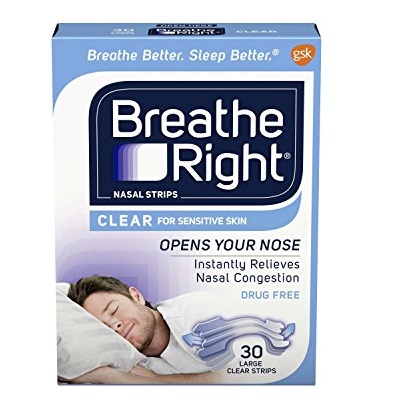 Breathe Right Nasal Strips to Stop Snoring, Drug-Free, Large, Clear for Sensitive Skin, 30 count (Pack of 2), Only $12.07, free shipping after using SS