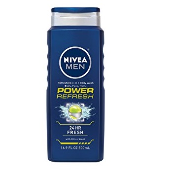 NIVEA Men Power Refresh Body Wash 16.9 Fluid Ounce (Pack of 3), Only $8.97