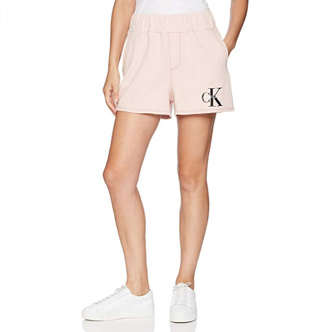 Calvin Klein Terry Short Monogram Logo 女款纯棉休闲短裤, 现仅售$21.92