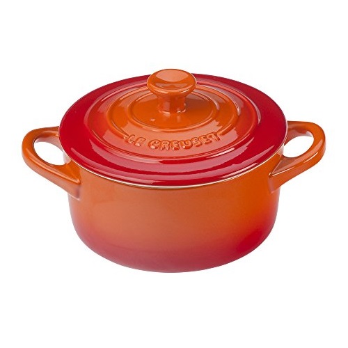 Le Creuset Stoneware Petite Round Casserole, 8-Ounce, Flame/Volcanic, Only $19.95