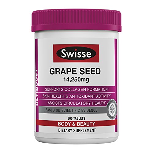 Swisse Ultiboost Grape Seed Tablets, 300 Tablets, Contains Vitamin C, Source of Antioxidants, Promotes Healthy Skin, May Reduce Swelling in Legs*, Only$16.91
