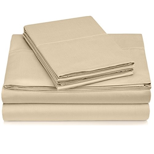 Pinzon 400-Thread-Count Egyptian Cotton Sateen Hemstitch Sheet Set - Cal King, Taupe, Only $29.07, free shipping