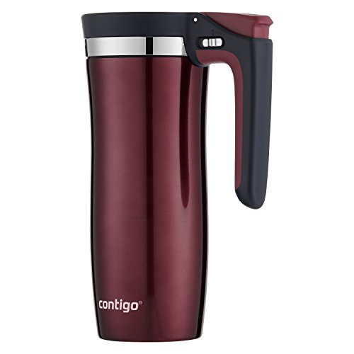Contigo Handled AUTOSEAL Travel Mug Vacuum-Insulated Stainless Steel Easy-Clean Lid, 16 Oz, Spiced Wine, Only $16.30