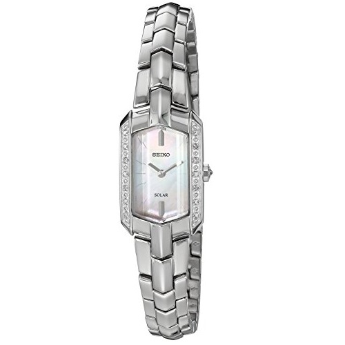 Seiko Women's Tressia Solar Silvertone Watch with Diamond Accents (Model: SUP329), Only $91.09, free shipping