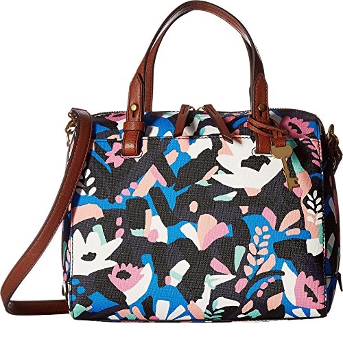 Fossil Women's Rachel Satchel Black Floral One Size, Only $74.99, free shipping