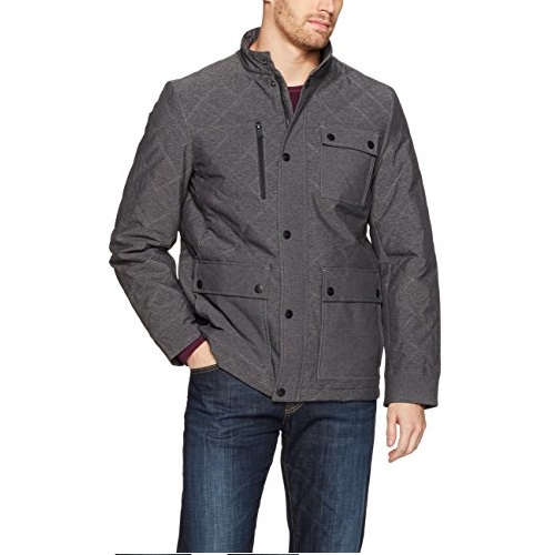 Perry Ellis Men's Four Pocket Diamond Quilted Field Jacket, Only $22.21