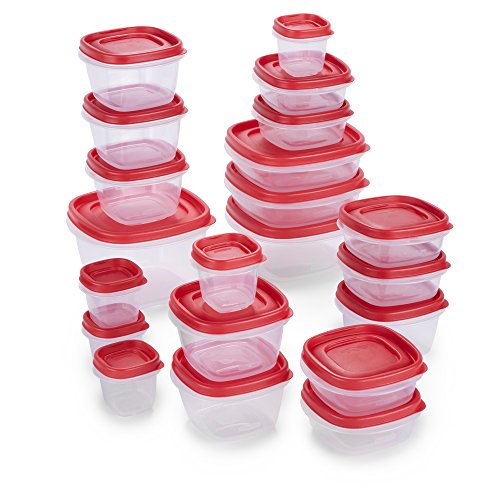Rubbermaid 2065352 Easy Find Lids Food Storage Containers, 42 Piece, New Assortment, Racer Red, Only $16.98