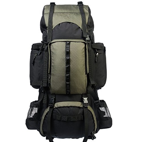 AmazonBasics Internal Frame Hiking Backpack with Rainfly, 75 L, Green, Only $38.95, free shipping