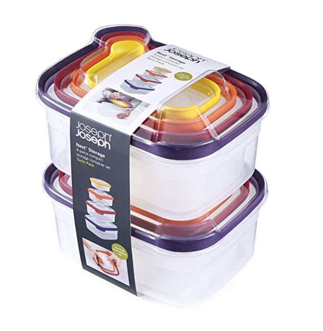 Joseph Joseph 98193 Nest Storage Plastic Food Storage Containers Set with Lids Airtight Microwave Safe, 16-Piece ONLY $31.67