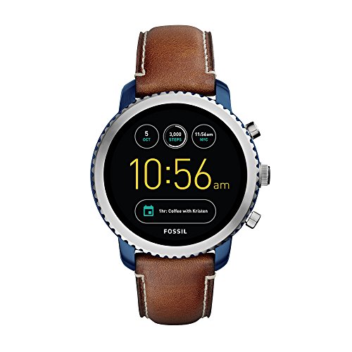 Fossil Q Men's Gen 3 Explorist Stainless Steel and Leather Smartwatch, Color: Blue, Brown (Model: FTW4004), Only $174.99,free shipping