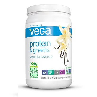 史低价！ Vega Protein Greens 香草味蛋白粉，1.35lb，原价$39.99，现点击coupon后仅售$17.94，免运费