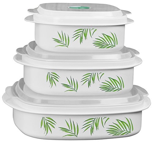 Corelle Coordinates by Reston Lloyd 6-Piece Microwave Cookware, Steamer and Storage Set, Bamboo Leaf, Only $8.39