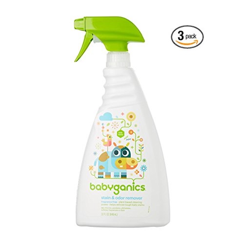 Babyganics Stain & Odor Remover Spray, Fragrance Free, 32oz Spray Bottle (Pack of 3), Only $14.97