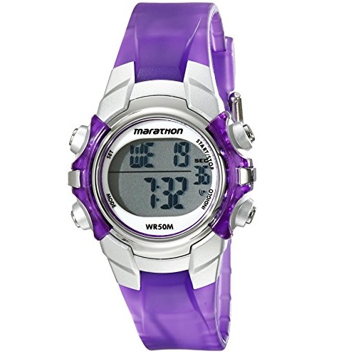 Marathon by Timex Unisex T5K816 Digital Mid-Size Purple/Silver-Tone Resin Strap Watch, Only $10.99