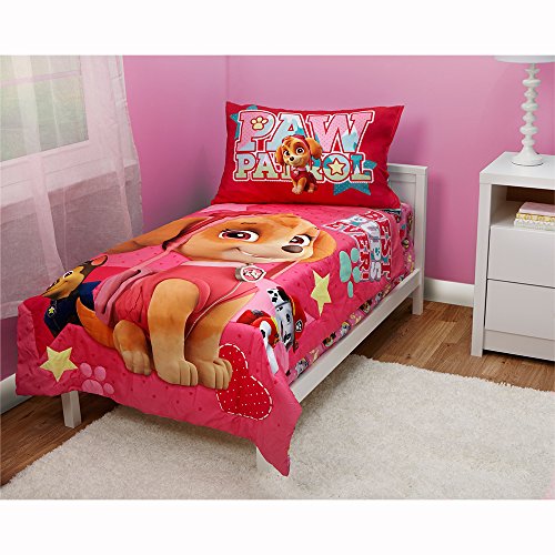 Paw Patrol Skye Best Pups Ever 4 Piece Toddler Bed Set, Pink, Only $14.69