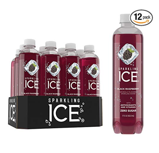 Sparkling Ice Black Raspberry Sparkling Water, with Antioxidants and Vitamins, Zero Sugar, 17 Ounce Bottles (Pack of 12) only $9.29