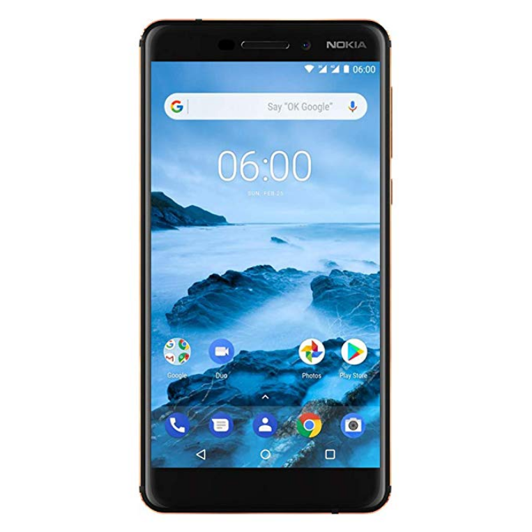 Nokia 6.1 (2018) - Android One (Oreo) - 32 GB - Dual SIM Unlocked Smartphone (AT&T/T-Mobile/MetroPCS/Cricket/H2O) - 5.5